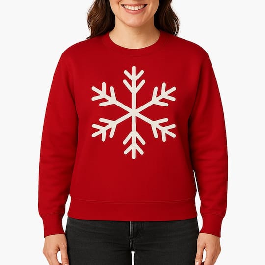 Holiday Red Sweatshirt & White Iron-On Glitter Vinyl Craft Bundle